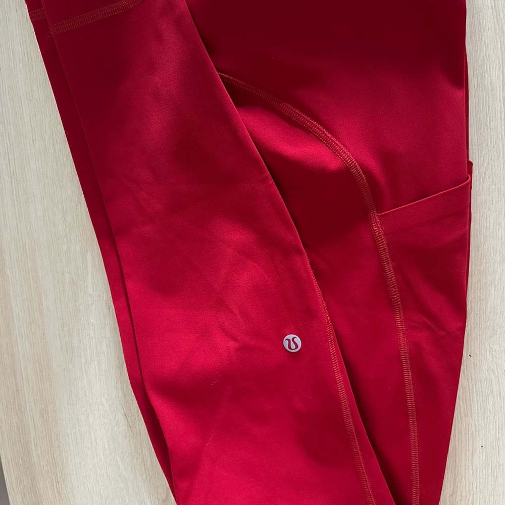 Lululemon Red Athletic Leggings wunder train 28